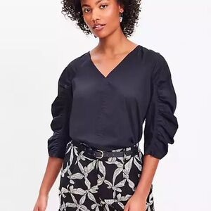 LOFT COTTON V NECK PULLOVER TOP (253)
